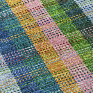 Piper Looms Chantille Plaid ACN966 Navy Machine Washable Area Rug Swatch Image