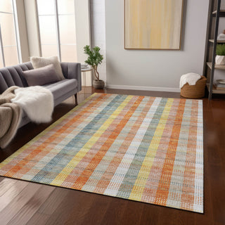 Piper Looms Chantille Plaid ACN966 Peach Machine Washable Area Rug Lifestyle Image Feature