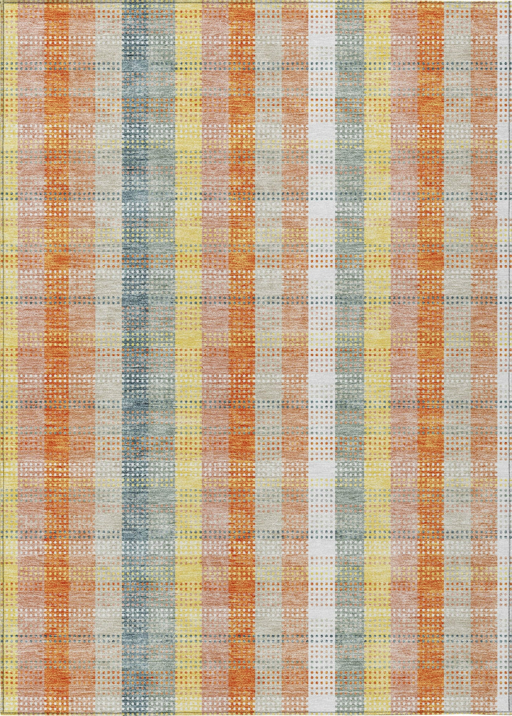 Piper Looms Chantille Plaid ACN966 Peach Machine Washable Area Rug ...