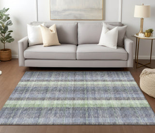 Piper Looms Chantille Plaid ACN966 Pewter Machine Washable Area Rug Lifestyle Image Feature