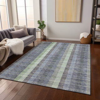 Piper Looms Chantille Plaid ACN966 Pewter Machine Washable Area Rug Lifestyle Image Feature