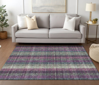 Piper Looms Chantille Plaid ACN966 Plum Machine Washable Area Rug Lifestyle Image Feature