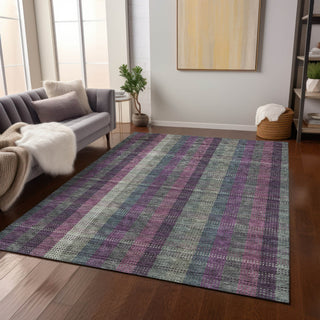 Piper Looms Chantille Plaid ACN966 Plum Machine Washable Area Rug Lifestyle Image Feature