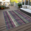 Piper Looms Chantille Plaid ACN966 Plum Machine Washable Area Rug Outdoor Lifestyle Image Feature