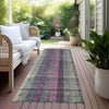Piper Looms Chantille Plaid ACN966 Plum Machine Washable Area Rug Runner Outdoor Lifestyle Image Feature