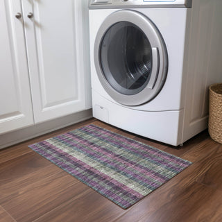 Piper Looms Chantille Plaid ACN966 Plum Machine Washable Area Rug Scatter Lifestyle Image Feature