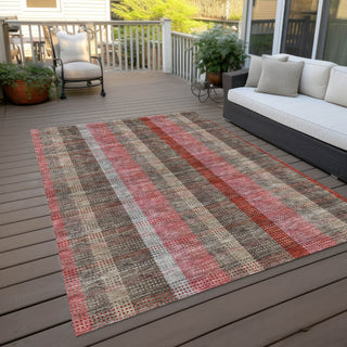 Piper Looms Chantille Plaid ACN966 Red Machine Washable Area Rug Outdoor Lifestyle Image Feature