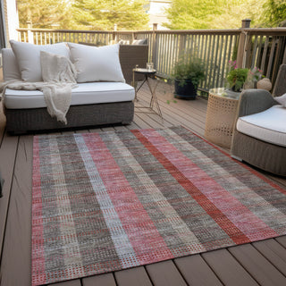 Piper Looms Chantille Plaid ACN966 Red Machine Washable Area Rug Outdoor Lifestyle Image Feature