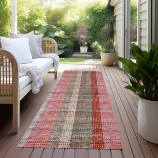 Piper Looms Chantille Plaid ACN966 Red Machine Washable Area Rug Runner Outdoor Lifestyle Image Feature