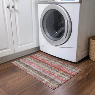Piper Looms Chantille Plaid ACN966 Red Machine Washable Area Rug Scatter Lifestyle Image Feature