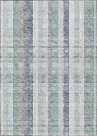 Piper Looms Chantille Plaid ACN966 Silver Machine Washable Area Rug main image