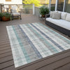 Piper Looms Chantille Plaid ACN966 Silver Machine Washable Area Rug Outdoor Lifestyle Image Feature