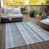 Piper Looms Chantille Plaid ACN966 Silver Machine Washable Area Rug Outdoor Lifestyle Image Feature