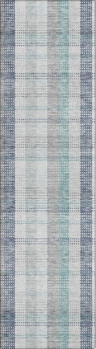 Piper Looms Chantille Plaid ACN966 Silver Machine Washable Area Rug Runner Main Image