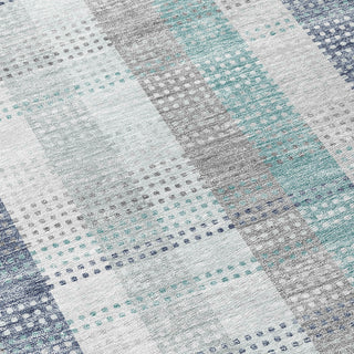 Piper Looms Chantille Plaid ACN966 Silver Machine Washable Area Rug Swatch Image