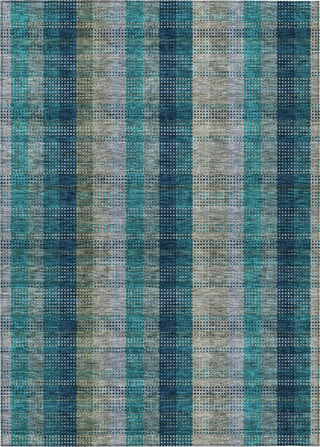 Piper Looms Chantille Plaid ACN966 Teal Machine Washable Area Rug main image