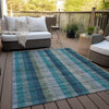 Piper Looms Chantille Plaid ACN966 Teal Machine Washable Area Rug Outdoor Lifestyle Image Feature