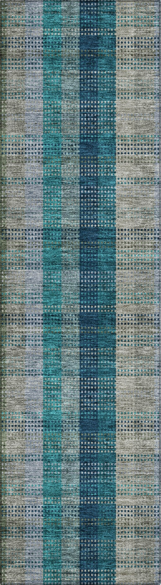 Piper Looms Chantille Plaid ACN966 Teal Machine Washable Area Rug Runner Main Image