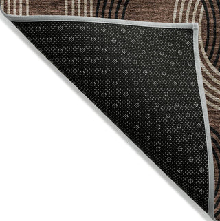Piper Looms Chantille Geometric ACN967 Chocolate Machine Washable Area Rug Backing Image