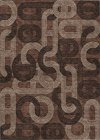 Piper Looms Chantille Geometric ACN967 Chocolate Machine Washable Area Rug main image