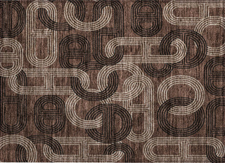 Piper Looms Chantille Geometric ACN967 Chocolate Machine Washable Area Rug Scatter Main Image