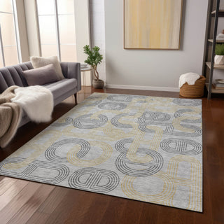 Piper Looms Chantille Geometric ACN967 Gray Machine Washable Area Rug Lifestyle Image Feature
