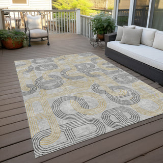 Piper Looms Chantille Geometric ACN967 Gray Machine Washable Area Rug Outdoor Lifestyle Image Feature