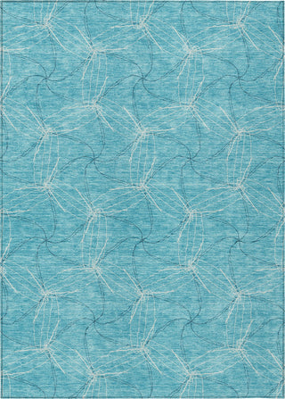 Piper Looms Chantille Geometric ACN968 Aqua Machine Washable Area Rug main image