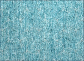 Piper Looms Chantille Geometric ACN968 Aqua Machine Washable Area Rug Scatter Main Image