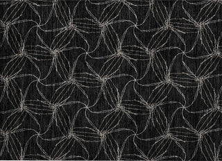 Piper Looms Chantille Geometric ACN968 Black Machine Washable Area Rug Scatter Main Image