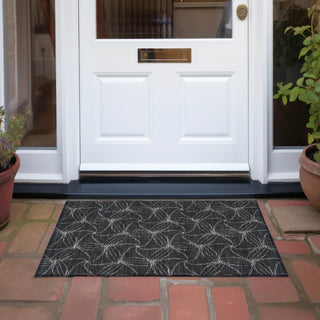 Piper Looms Chantille Geometric ACN968 Black Machine Washable Area Rug Scatter Outdoor Lifestyle Image Feature