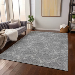 Piper Looms Chantille Geometric ACN968 Gray Machine Washable Area Rug Lifestyle Image Feature