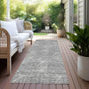 Piper Looms Chantille Geometric ACN968 Gray Machine Washable Area Rug Runner Outdoor Lifestyle Image Feature