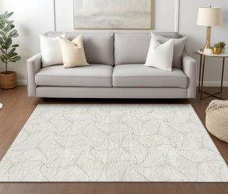 Piper Looms Chantille Geometric ACN968 Ivory Machine Washable Area Rug Lifestyle Image Feature