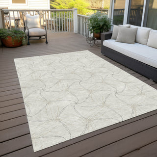 Piper Looms Chantille Geometric ACN968 Ivory Machine Washable Area Rug Outdoor Lifestyle Image Feature