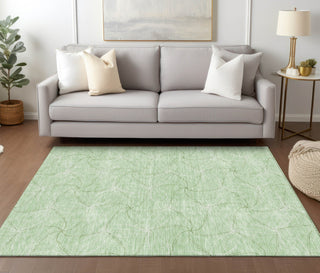 Piper Looms Chantille Geometric ACN968 Mint Machine Washable Area Rug Lifestyle Image Feature