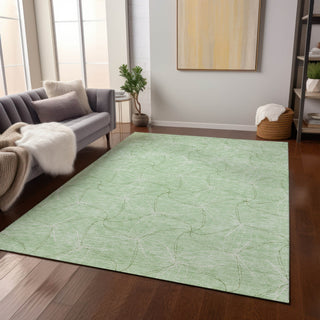 Piper Looms Chantille Geometric ACN968 Mint Machine Washable Area Rug Lifestyle Image Feature