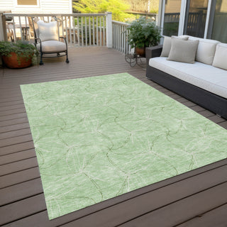 Piper Looms Chantille Geometric ACN968 Mint Machine Washable Area Rug Outdoor Lifestyle Image Feature