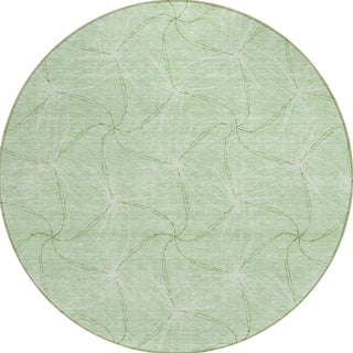 Piper Looms Chantille Geometric ACN968 Mint Machine Washable Area Rug Round Main Image