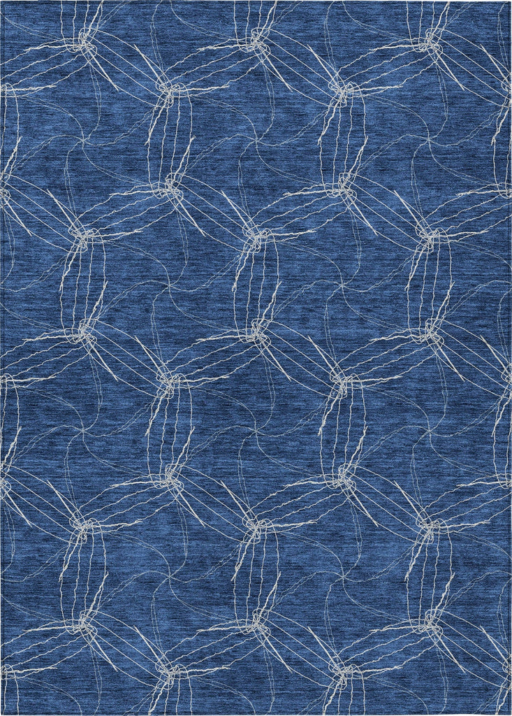 Piper Looms Chantille Geometric ACN968 Navy Machine Washable Area Rug main image