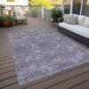 Piper Looms Chantille Geometric ACN968 Purple Machine Washable Area Rug Outdoor Lifestyle Image Feature