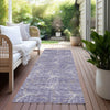 Piper Looms Chantille Geometric ACN968 Purple Machine Washable Area Rug Runner Outdoor Lifestyle Image Feature