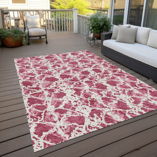 Piper Looms Chantille Abstract ACN969 Blush Machine Washable Area Rug Outdoor Lifestyle Image Feature