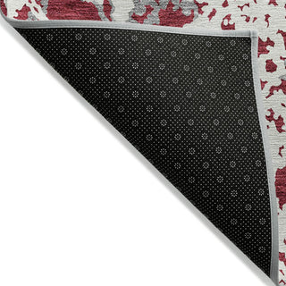 Piper Looms Chantille Abstract ACN969 Burgundy Machine Washable Area Rug Backing Image