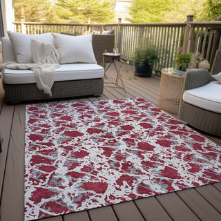 Piper Looms Chantille Abstract ACN969 Burgundy Machine Washable Area Rug Outdoor Lifestyle Image Feature