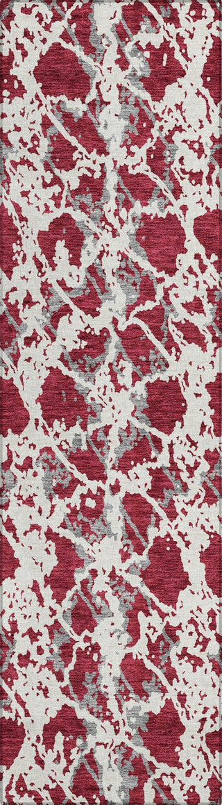 Piper Looms Chantille Abstract ACN969 Burgundy Machine Washable Area Rug Runner Main Image