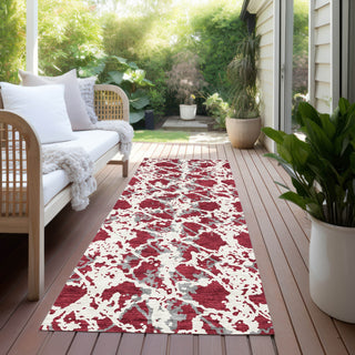 Piper Looms Chantille Abstract ACN969 Burgundy Machine Washable Area Rug Runner Outdoor Lifestyle Image Feature