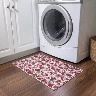 Piper Looms Chantille Abstract ACN969 Burgundy Machine Washable Area Rug Scatter Lifestyle Image Feature