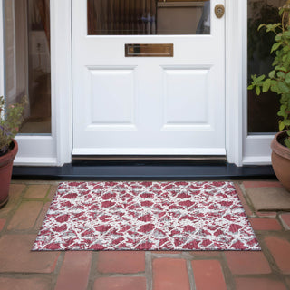 Piper Looms Chantille Abstract ACN969 Burgundy Machine Washable Area Rug Scatter Outdoor Lifestyle Image Feature