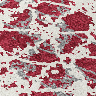 Piper Looms Chantille Abstract ACN969 Burgundy Machine Washable Area Rug Swatch Image